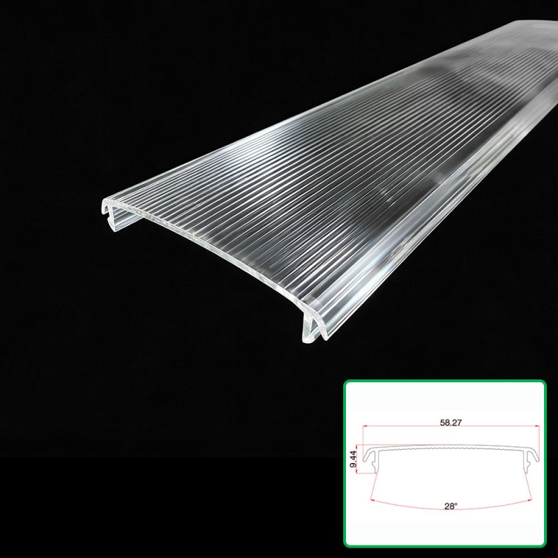 Polikarbonato gardena extrusionatutako lanpara-pantaila